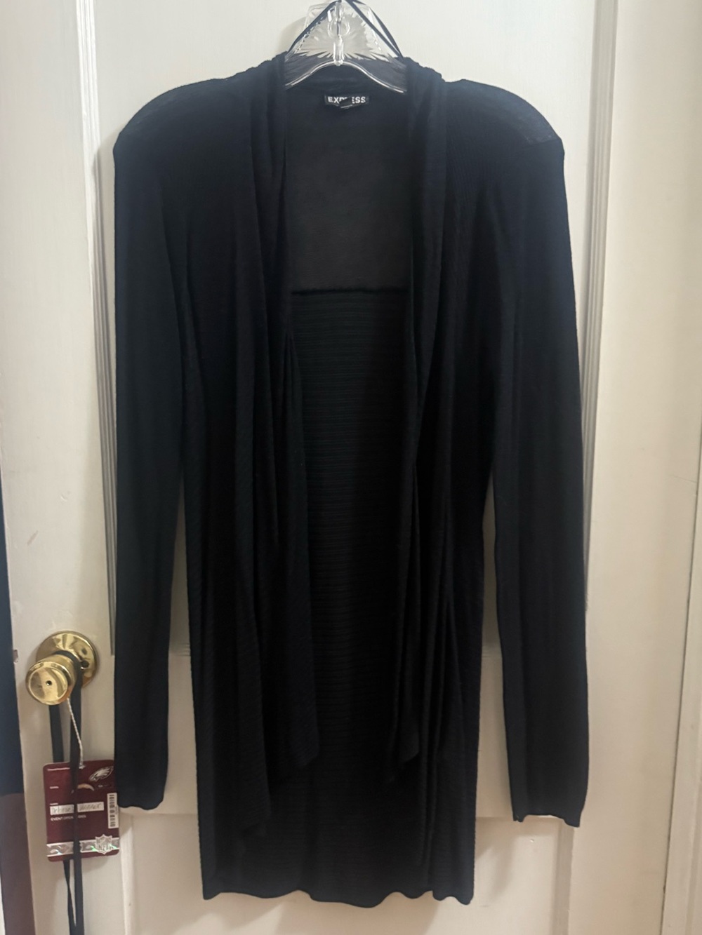 Express Black Draped Open-Front Women's Cardigan Size Medium
